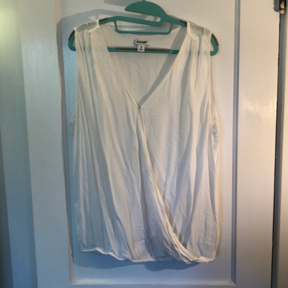 Old Navy white cross-front blouse